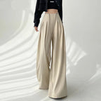 Women's beige lace pants styled look — versatile — Brianna Wide Leg Pants — Oscar Blackwood