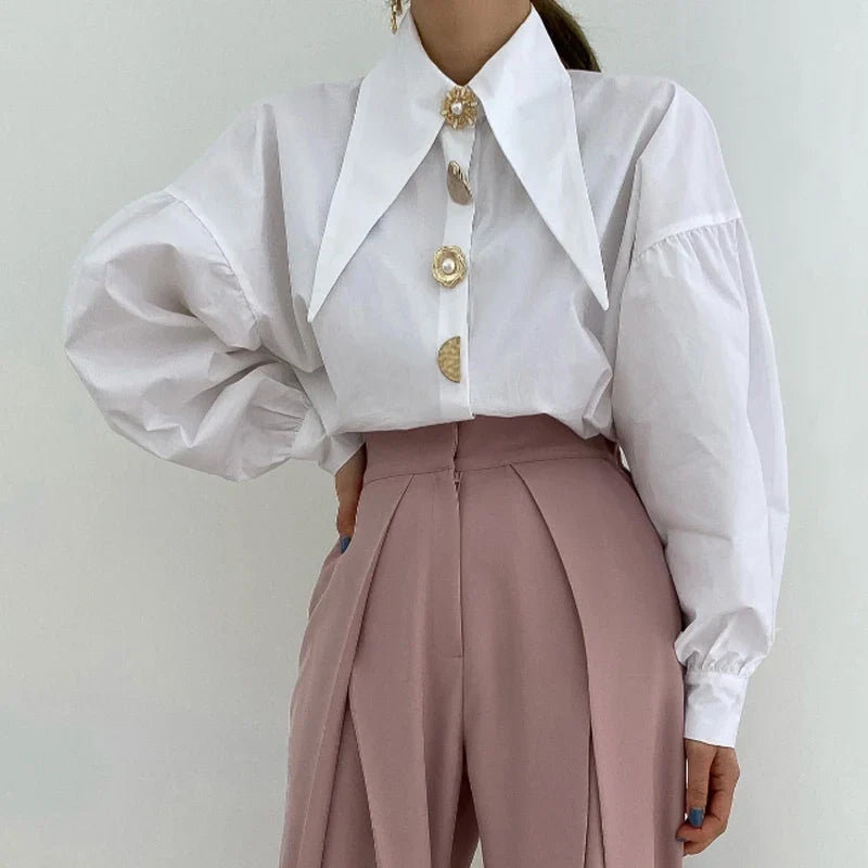 Women's white tops back view — versatile — Alevtina Shirt for every occasion — Oscar Blackwood