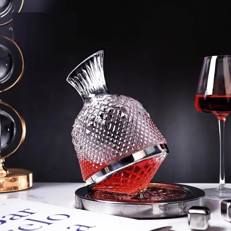 Unisex lace wine front view — versatile — Wine 360 Rotating Decanter — Oscar Blackwood
