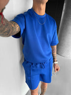 Men's black polyester sets color detail — versatile — Abakhan Summer 2 Piece Set — Oscar Blackwood