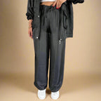 Women's pants detail view — versatile — Lucie Loose Autumn Set — Oscar Blackwood