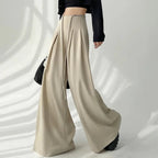 Women's pink lace pants side view — versatile — Brianna Wide Leg Pants — Oscar Blackwood