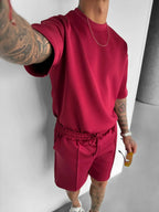 Men's black polyester sets back view — versatile — Abakhan Summer 2 Piece Set — Oscar Blackwood