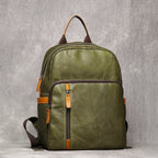 Unisex black leather backpack close-up — versatile — Azzurro Genuine Leather Backpack — Oscar Blackwood