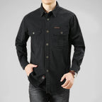 Men's black cotton vanderbilt styled look — versatile — Vanderbilt Outdoor Shirt — Oscar Blackwood