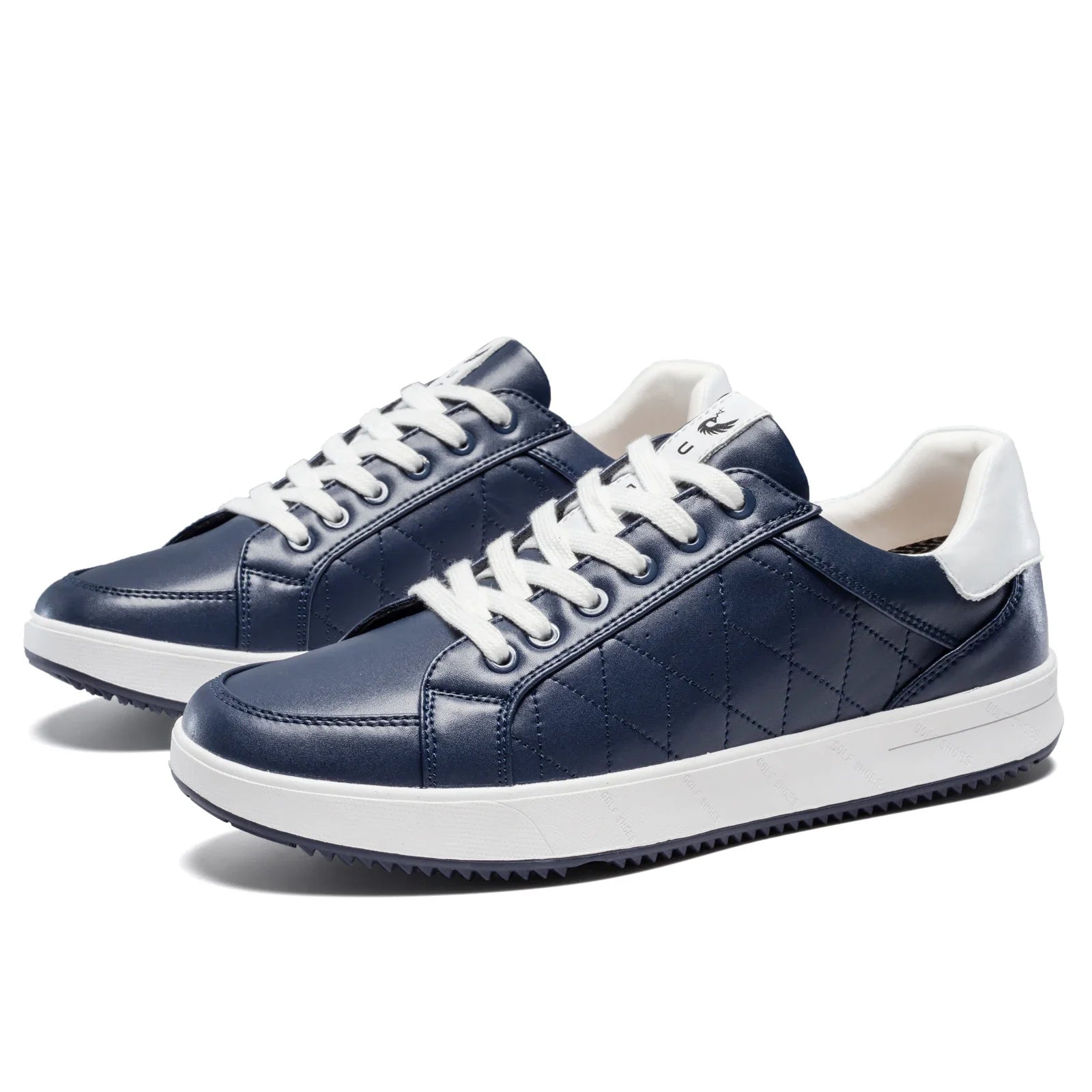 Men's blue leather shoes close-up — versatile — Double-Waggle Golf Shoes — Oscar Blackwood