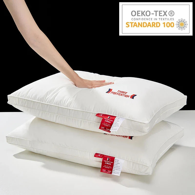 Unisex cotton three back view — versatile — Three Prevention Waterproof Cotton Pillow — Oscar Blackwood