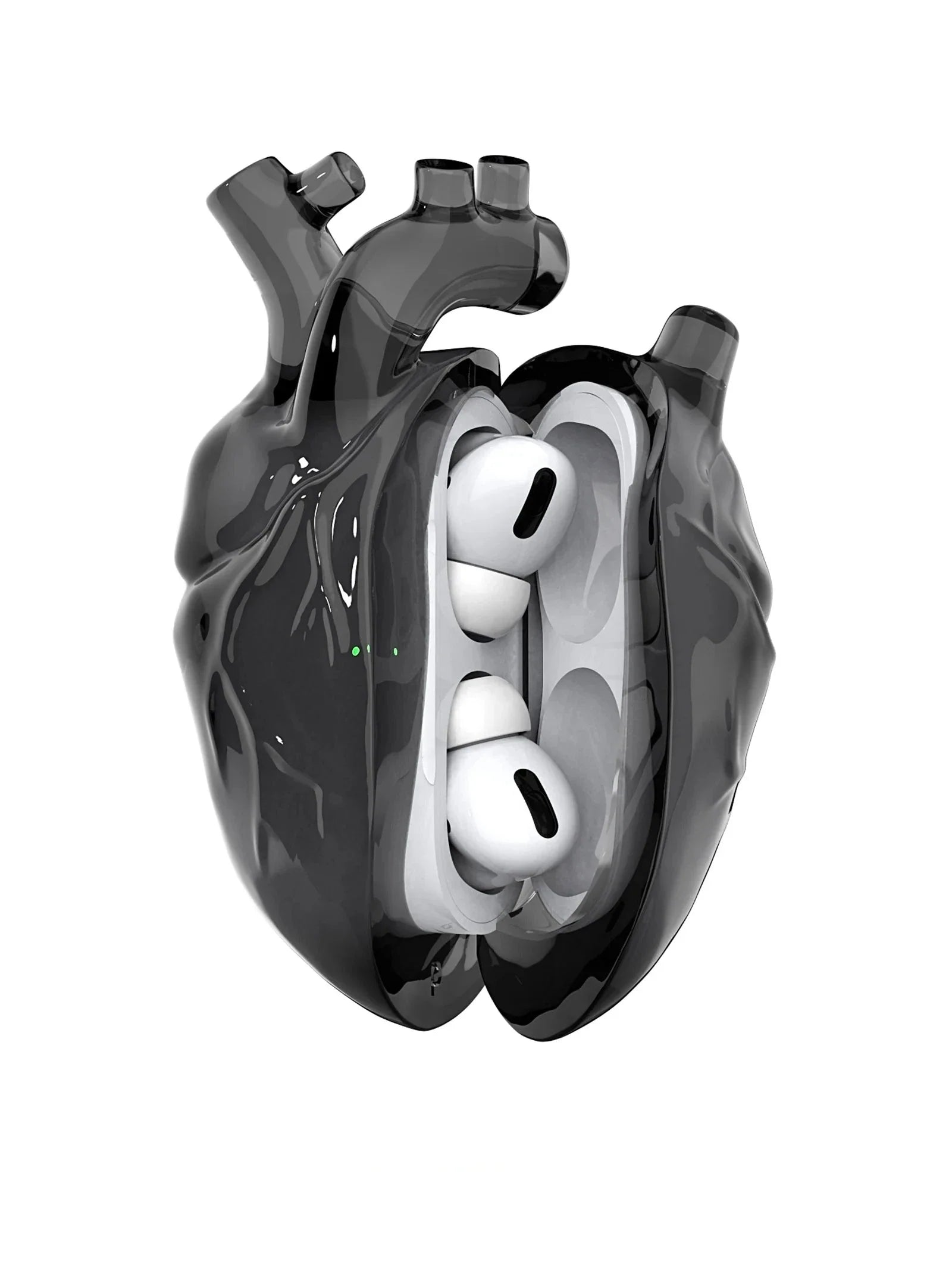 Unisex black accessories color detail — versatile — Heart AidPods Case — Oscar Blackwood