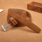 Men's red textured belt close-up — versatile — Vandeventer Cow Leather Belt — Oscar Blackwood