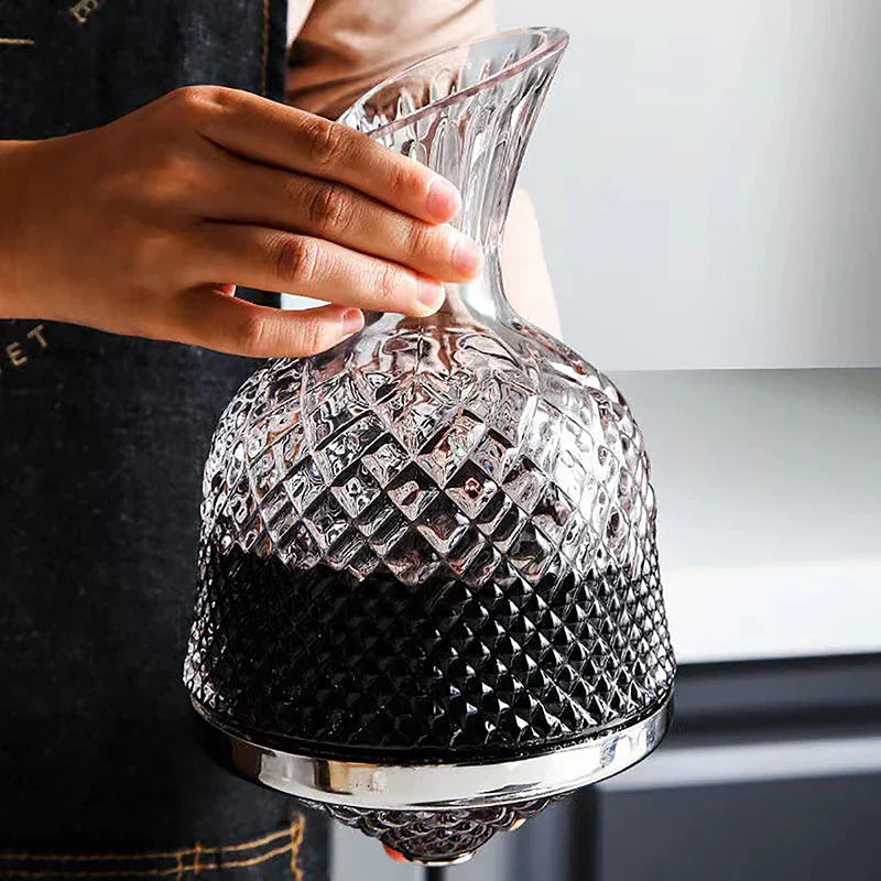 Unisex lace wine close-up — versatile — Wine 360 Rotating Decanter — Oscar Blackwood