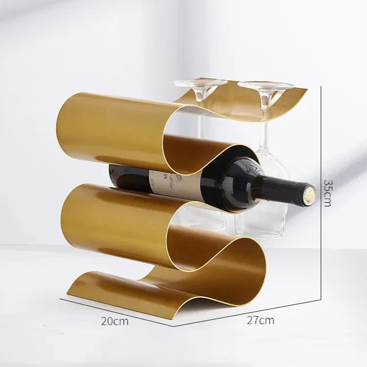 Unisex gold wine styled look — versatile — Wine Wave Holder for every occasion — Oscar Blackwood