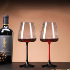 Unisex burgundy wine front view — versatile — Burgundy Wine glass — Oscar Blackwood