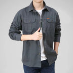 Men's gray cotton vanderbilt back view — versatile — Vanderbilt Outdoor Shirt — Oscar Blackwood