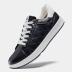 Men's black leather shoes front view — versatile — Double-Waggle Golf Shoes — Oscar Blackwood
