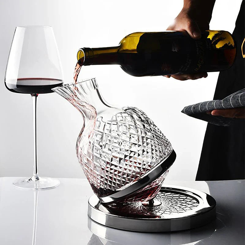 Unisex lace wine back view — versatile — Wine 360 Rotating Decanter — Oscar Blackwood