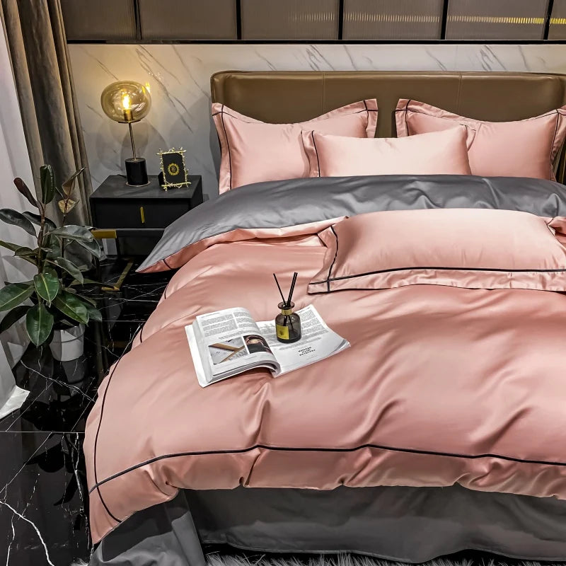 Unisex pink cotton moonglow styled look — versatile — Moonglow Cotton Bedding Set — Oscar Blackwood