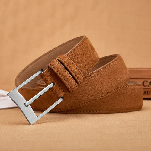 Men's red textured belt alternate angle — versatile — Vandeventer Cow Leather Belt — Oscar Blackwood
