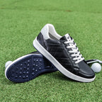 Men's black leather shoes close-up — versatile — Double-Waggle Golf Shoes — Oscar Blackwood