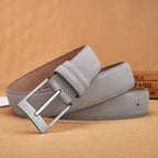 Men's red textured belt color detail — versatile — Vandeventer Cow Leather Belt — Oscar Blackwood