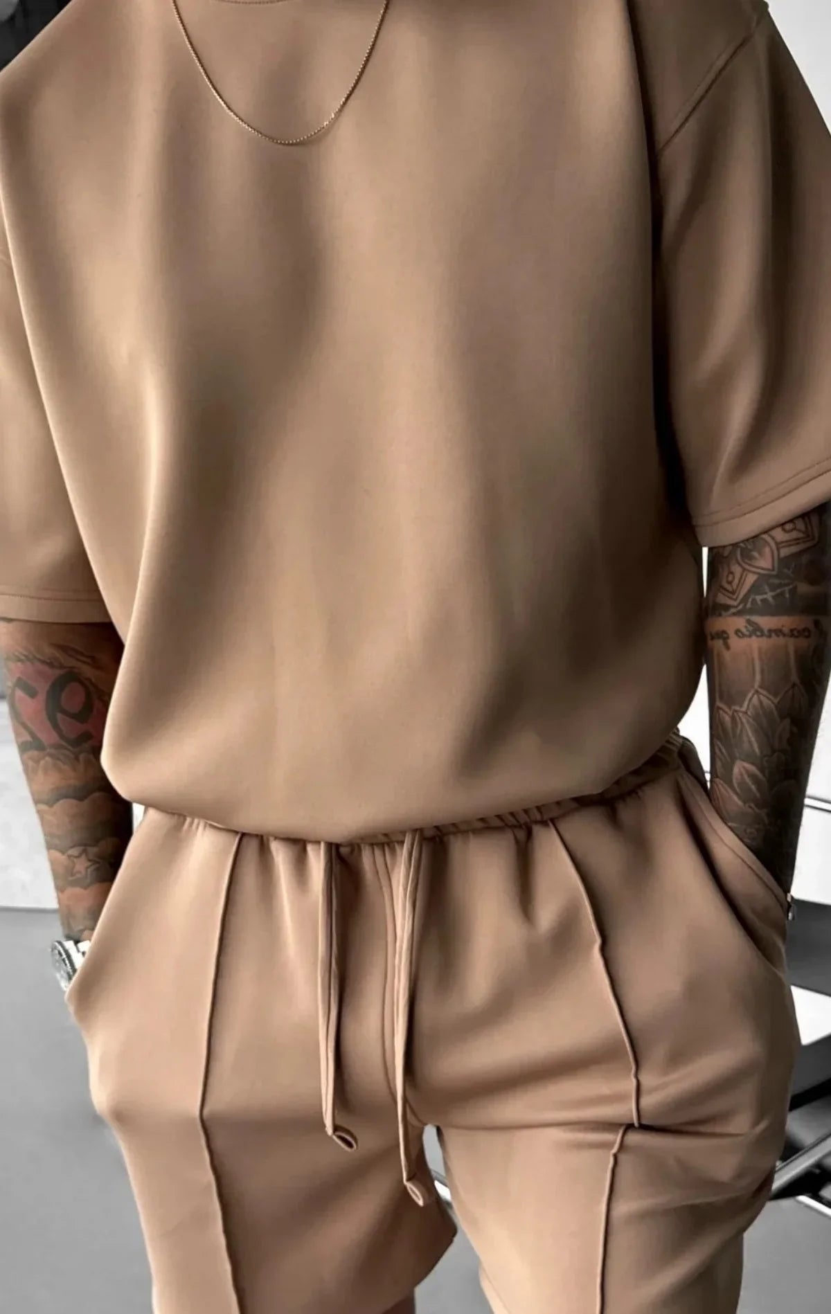 Men's black polyester sets side view — versatile — Abakhan Summer 2 Piece Set — Oscar Blackwood