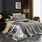 Unisex silk moonlight back view — versatile — Moonlight Silk Bedding Set — Oscar Blackwood