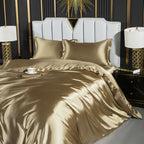 Unisex gold silk lotus styled look — versatile — Lotus Silk Bedding Set — Oscar Blackwood