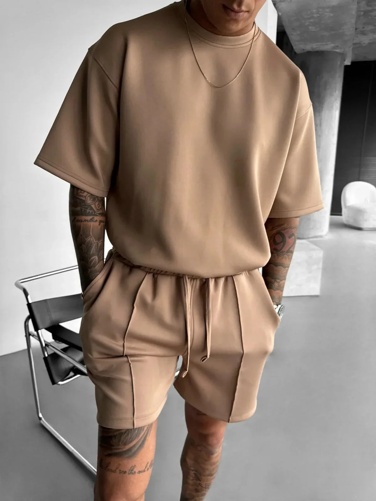 Men's polyester sets front view — versatile — Abakhan Summer 2 Piece Set — Oscar Blackwood