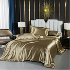 Unisex silk lotus back view — versatile — Lotus Silk Bedding Set — Oscar Blackwood