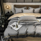 Unisex gray cotton moonglow color detail — versatile — Moonglow Cotton Bedding Set — Oscar Blackwood