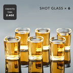 Unisex shot glass 6 pcs spirit side view — versatile — Spirit Set - Shot Glass — Oscar Blackwood
