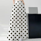 Women's white cotton pants detail view — versatile — Rotonda Polkadot Pants — Oscar Blackwood