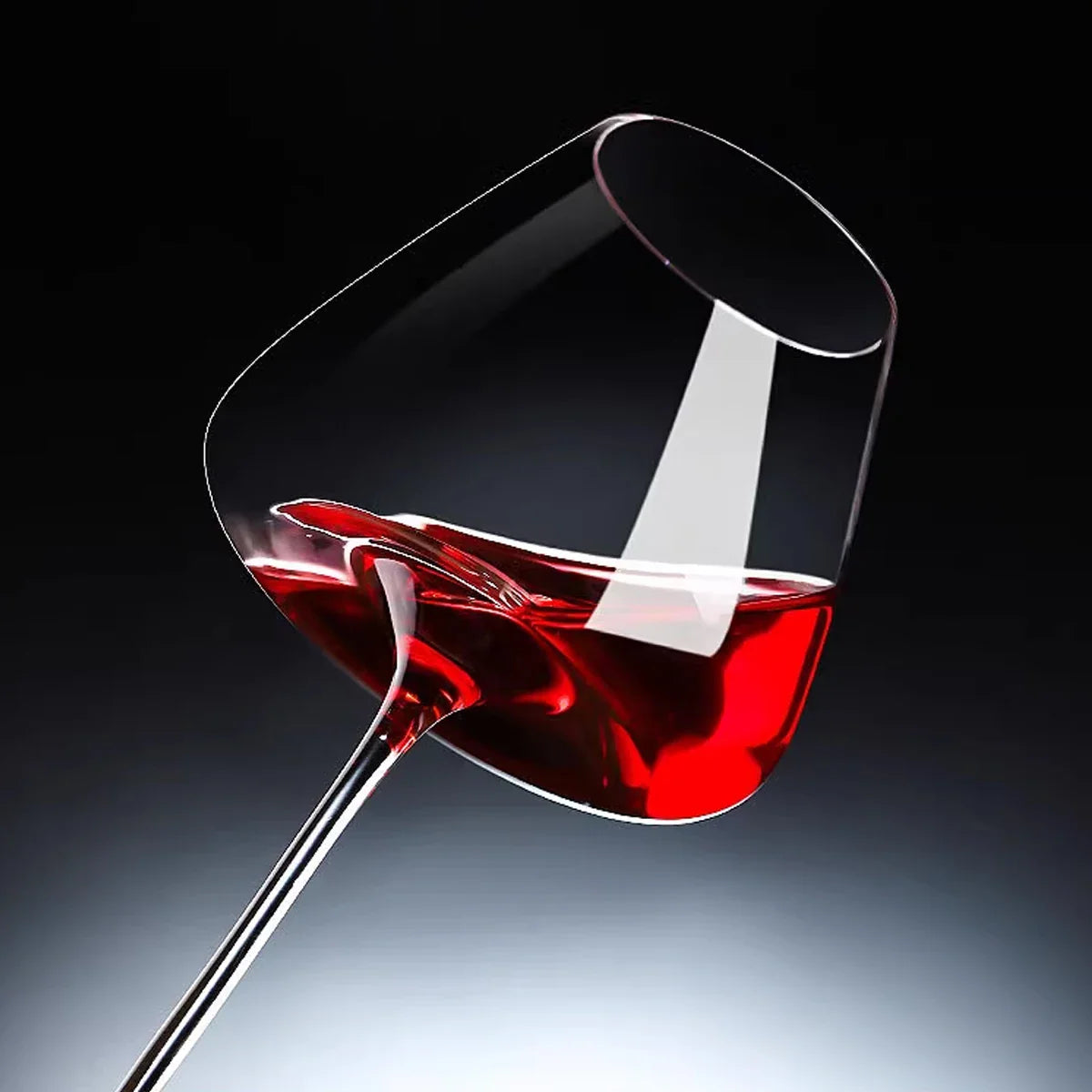 Unisex burgundy wine side view — versatile — Burgundy Wine glass — Oscar Blackwood