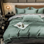 Unisex light-green cotton moonglow side view — versatile — Moonglow Cotton Bedding Set — Oscar Blackwood