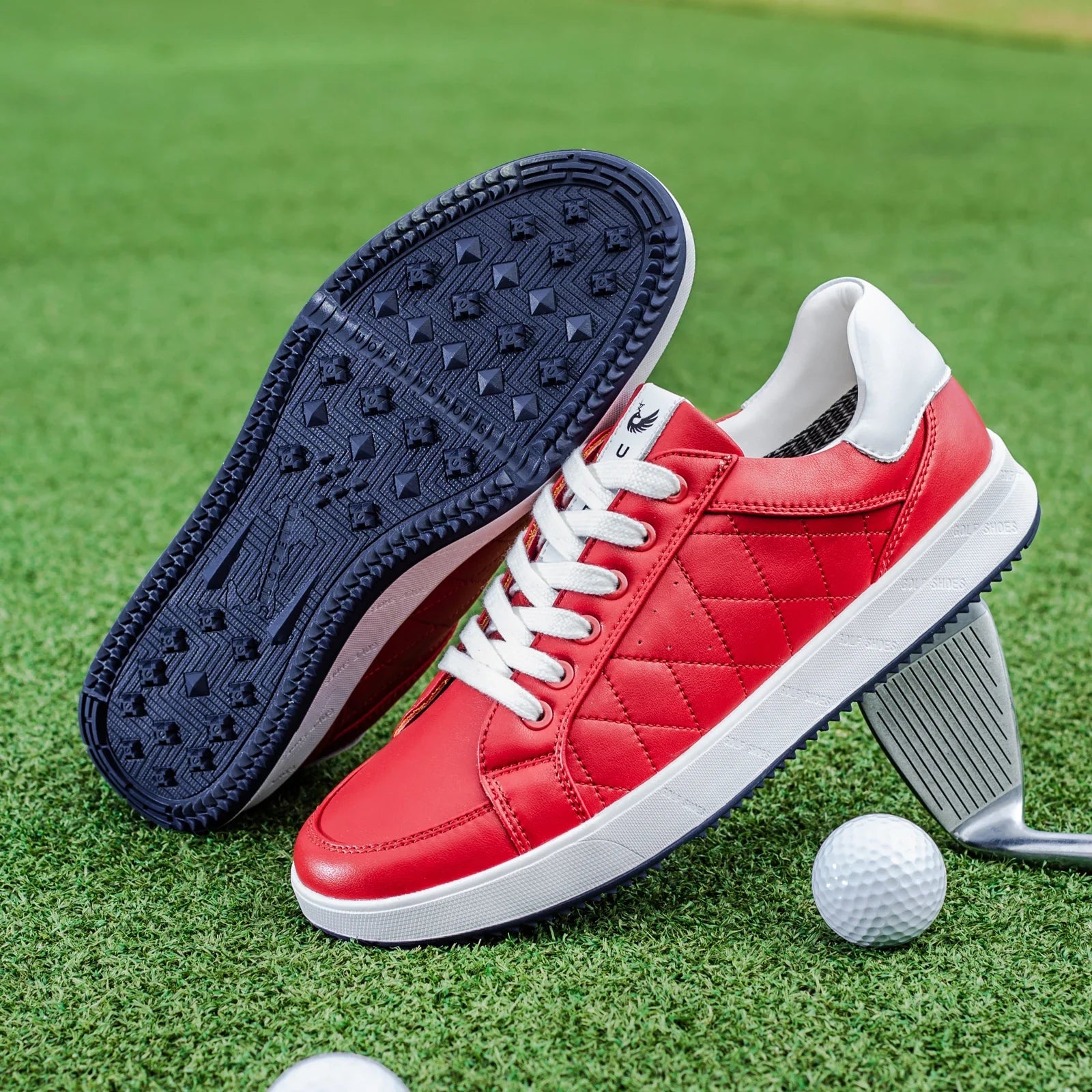Men's black leather shoes color detail — versatile — Double-Waggle Golf Shoes — Oscar Blackwood
