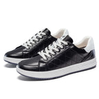 Men's black leather shoes side view — versatile — Double-Waggle Golf Shoes — Oscar Blackwood