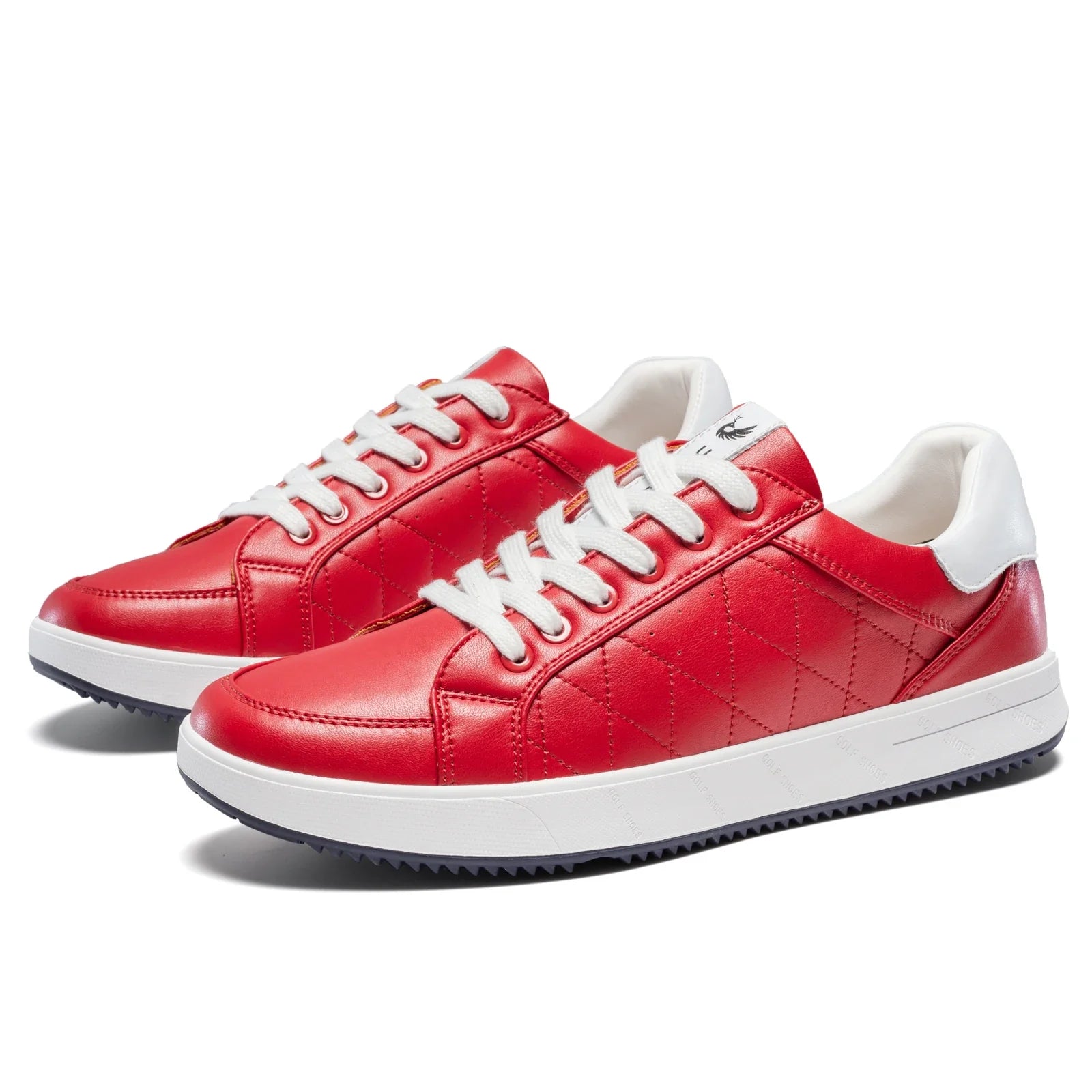 Men's red leather shoes styled look — versatile — Double-Waggle Golf Shoes — Oscar Blackwood