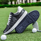 Men's black leather shoes close-up — versatile — Double-Waggle Golf Shoes — Oscar Blackwood