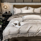 Unisex beige cotton moonglow close-up — versatile — Moonglow Cotton Bedding Set — Oscar Blackwood