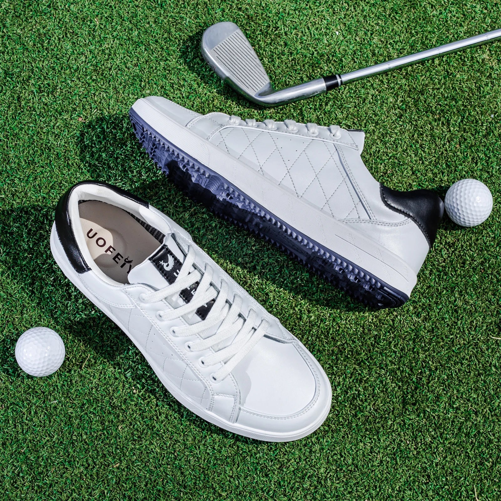Men's black leather shoes close-up — versatile — Double-Waggle Golf Shoes — Oscar Blackwood