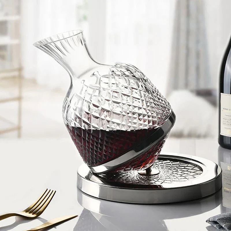 Unisex lace wine side view — versatile — Wine 360 Rotating Decanter — Oscar Blackwood