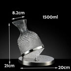 Unisex silver lace wine back view — versatile — Wine 360 Rotating Decanter — Oscar Blackwood
