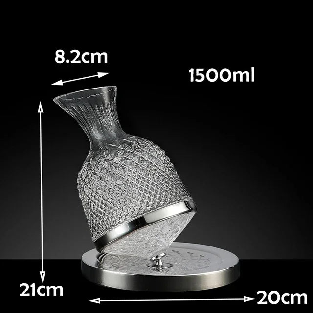 Unisex silver lace wine back view — versatile — Wine 360 Rotating Decanter — Oscar Blackwood
