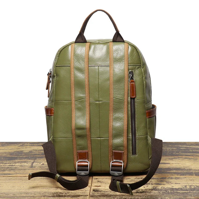 Unisex black leather backpack styled look — versatile — Azzurro Genuine Leather Backpack — Oscar Blackwood