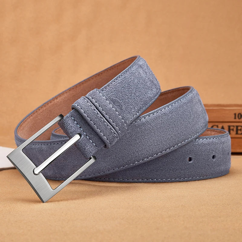 Men's red textured belt side view — versatile — Vandeventer Cow Leather Belt — Oscar Blackwood