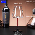 Unisex red pole wine alternate angle — versatile — Burgundy Wine glass — Oscar Blackwood