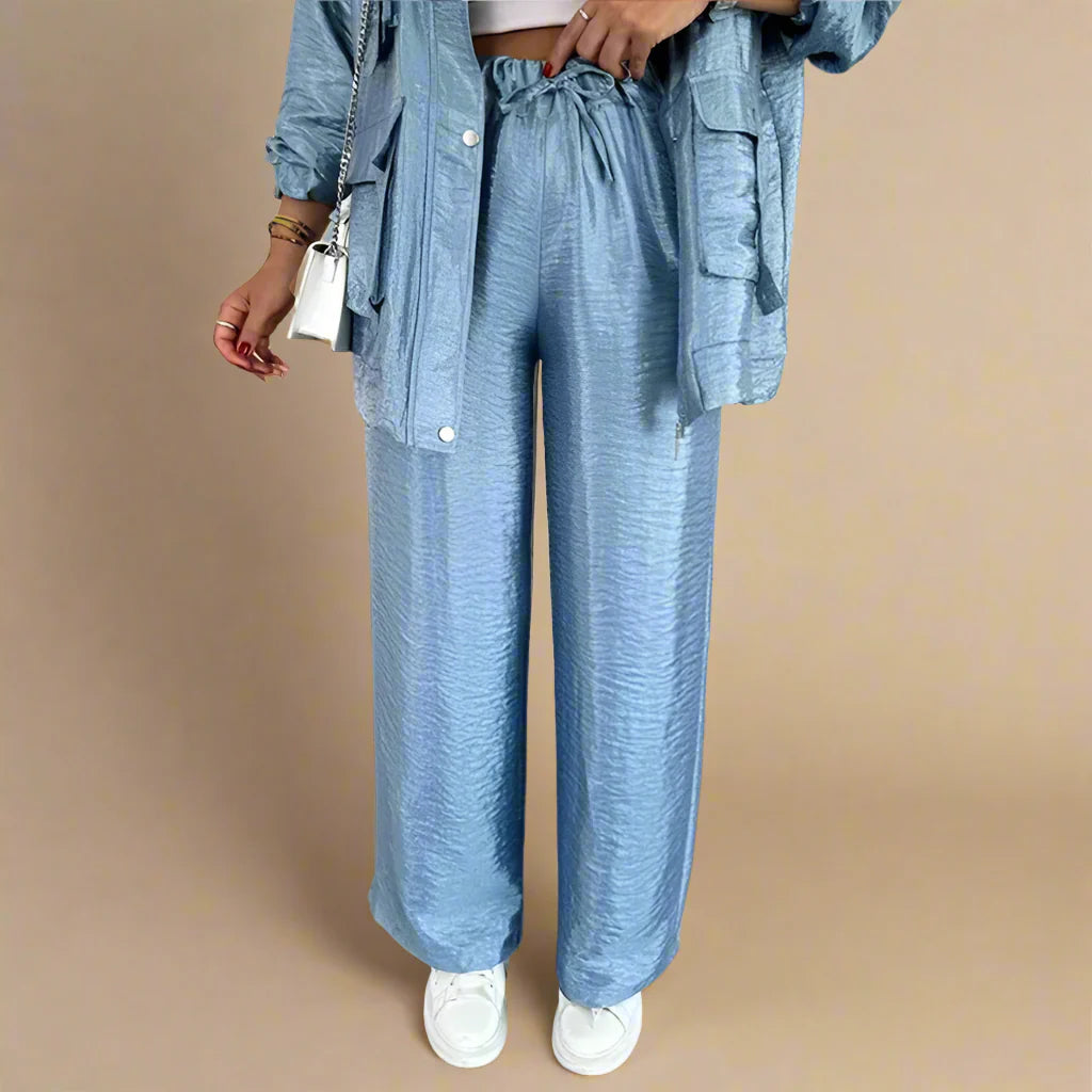 Women's pants side view — versatile — Lucie Loose Autumn Set for every occasion — Oscar Blackwood