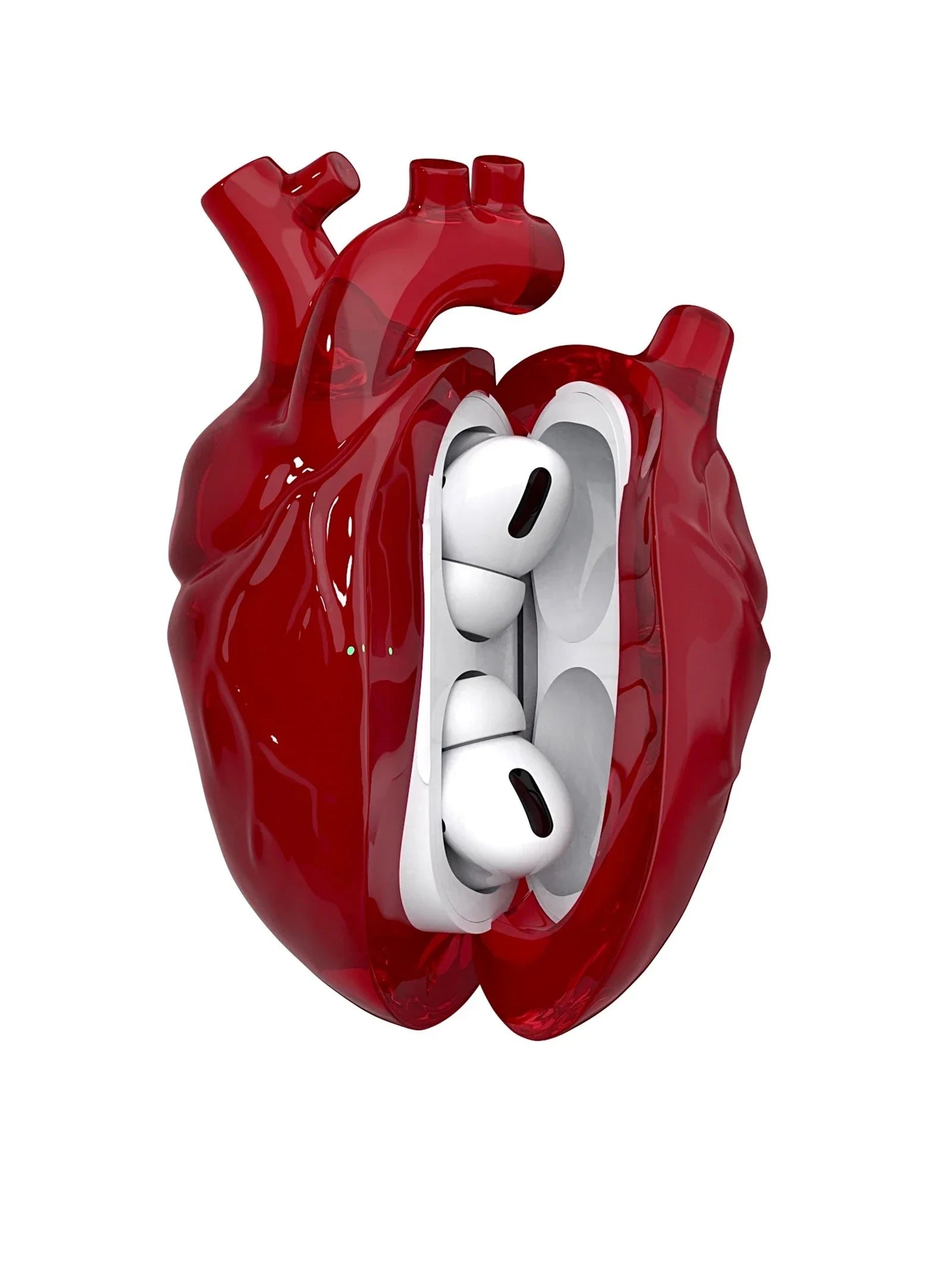 Unisex red accessories close-up — versatile — Heart AidPods Case — Oscar Blackwood