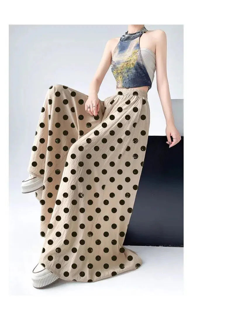Women's cotton pants styled look — versatile — Rotonda Polkadot Pants — Oscar Blackwood