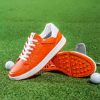 Men's black leather shoes side view — versatile — Double-Waggle Golf Shoes — Oscar Blackwood
