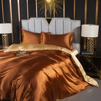 Unisex orange silk lotus close-up — versatile — Lotus Silk Bedding Set — Oscar Blackwood